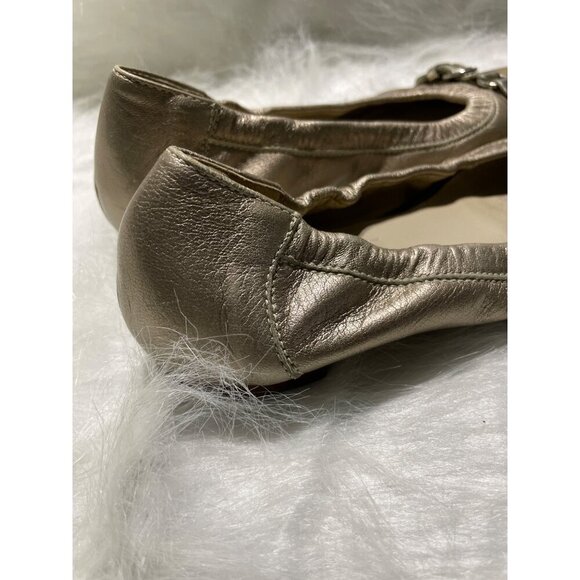 AGL Womens Metallic Leather Ballet Flats With Buckle Detail Size35.5/5 - Picture 4 of 9